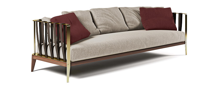Formitalia Luxury Living Rooom Sofa Metal Gold